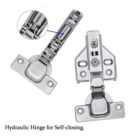 Luokim 2pcs Soft Close Cabinet Concealed Hinges European Half Overlay,110 Degree,Frameless,Nickel Plated