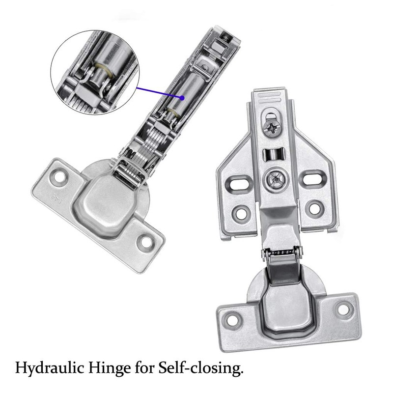 Luokim 2pcs Soft Close Cabinet Concealed Hinges European Half Overlay,110