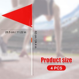 4 Pack Safety Flags with Pole, Premium Kid Alert Street Safety Slow Down Sign Safety Flags with Pole Replacement Easy to Install Safety Flag Warning Signs Compatible with Step 2