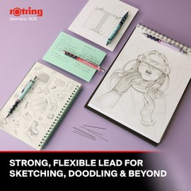 rOtring Tikky Pastel Mechanical Pencils | HB 0.7 mm | Orchid Bloom | with Comfort Rubber Grips | 12 Count