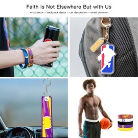 PROQORIFY Kebe-Bryant Silicone-Bracelet MVP-Keychain Team-Pendant, #24 Manba-Signature Rubber Wristbands for Men, Basketball Decoration Wristbands Sports Accessories Kb Fans Gifts for Boys (7-Pack)