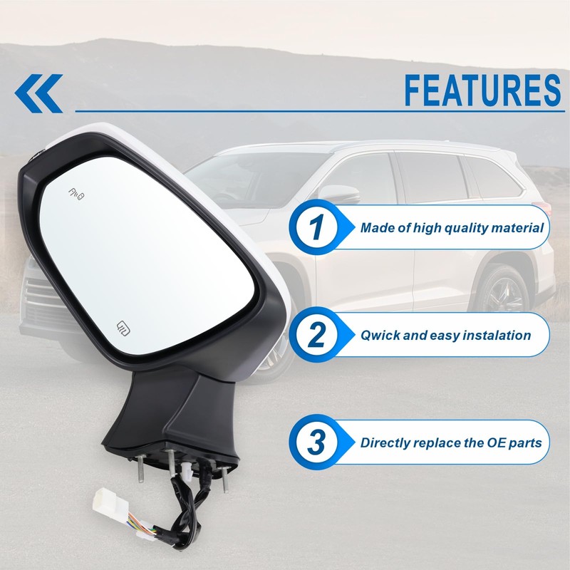 Left Driver Side Mirror Compatible With 2020 2021 2022 2023