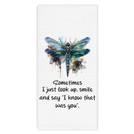 ZMNGDOQD Dragonfly Gifts for Women, Dragonfly Memorial Gifts Kitchen Towels, Dragonfly Gifts Decorative Dish Tea Towels for Kitchen Bathroom Decor, Grieving Gifts for Women Hand Dish Towels 16x24in