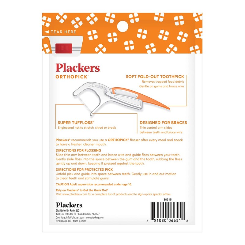 Plackers Plackers Orthopick Flosser for Braces - 36 Count (Pack