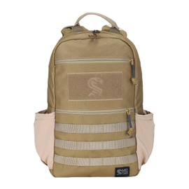MGFLASHFORCE Small Military Tactical Backpack, Molle Army Pack Daypack, Laptop Compartment, 18L (Coyote Brown)