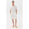 ÁWET Men's Nazret Pleated Linen Shorts 9", White, 34