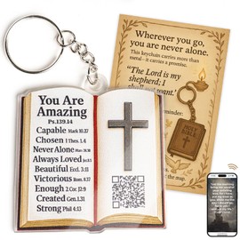 KINGDUHU Back to College Christian Gifts – Back to School Keychains for Students, College Girls, Teachers – Religious Backpack Charm, Car Mirror Cross, First Day or Farewell Gift for Women & Teens