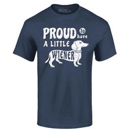 Proud to Have a Little Weiner Funny Dachshund Dog T-Shirt XX-Large Navy