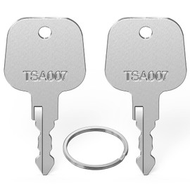 Ancable Pack of 2 TSA Keys 007, TSA007 Keys, Multifunctional Luggage Keys, Master Key for TSA007 Compatible with Luggage, Suitcase, Password Locks, TSA Lock