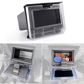 CUSAUTV RZR Center Console Dash Storage Box with Seal Compatible with Polaris RZR XP 4 1000 S 900 2014-2018 Accessories ABS Center Console Compartment Storage Dry Box Organizer Tray