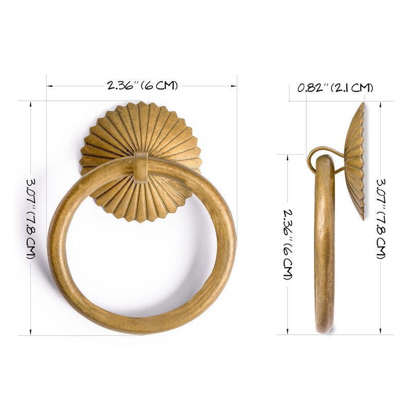 Hardware Philosophy Ring Brass Pulls Hardware 60 Millimeters - Set