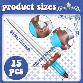 15 Pcs Inflatable Pirate Swords,Inflated Plastic Blow Up Sword Toy,Theme Party Birthday Swimming Pool Party Supplies Favors,Halloween Pirate Costume Accessories Stage Props