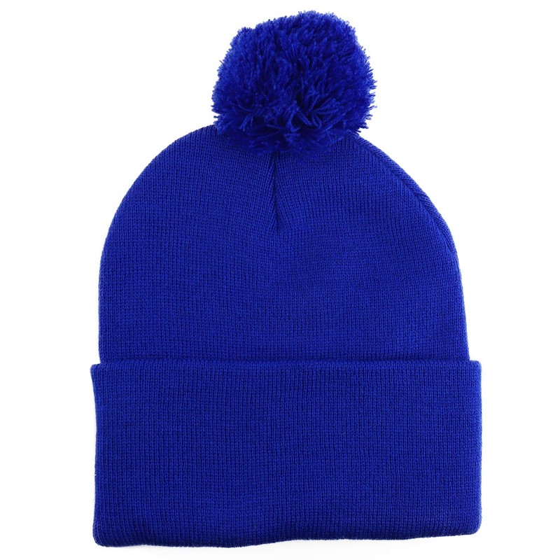 Armycrew Solid Pom Pom Winter Soft and Stretch Knit Beanie
