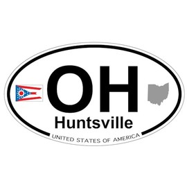 US Decal, Inc. Huntsville, Ohio Oval Sticker with State Flag