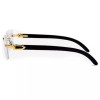 Street Knitted Gold Frame Rimless Mens Black Woodgrain 90s Rectangle