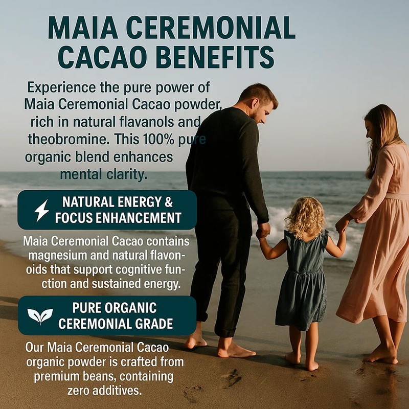 Maia Ceremonial Cacao, with Flavanol, Theobromine, Magnesium and Natural Flavonoids