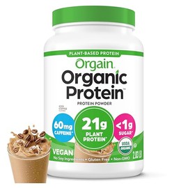 Orgain Organic Vegan Protein Powder, Iced Coffee - 21g Plant Protein, 60mg of Caffeine, Low Net Carb, No Lactose Ingredients, No Added Sugar, Non-GMO,