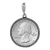 Sterling Silver Quarter Dollar Bezel 24 mm Coins Prong Back