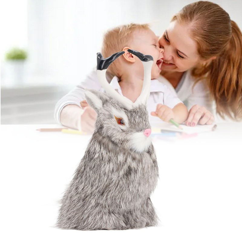 Simulation Antler Rabbit Ornament Cute Rabbit Home Decorations Animal Model