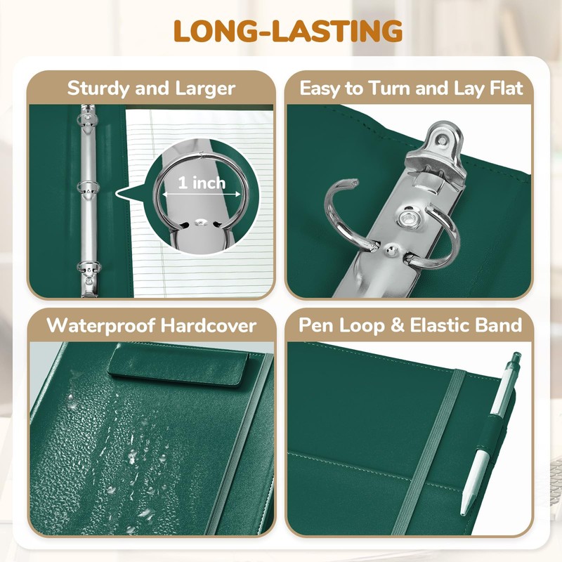 JoyCat 3 Ring Binder Clipboard with Storage,12.4"x10.2"Magnetic Clipboard Folder with