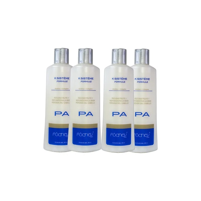 Pack 4 K Sisteme Formule Keratina + Colágeno 250ml Fochev