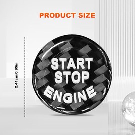 Zufoty ​​​​​Car Push Start Button Cover, Car Ignition Button Cover, Carbon Fiber Car Engine Start Stop Button Cover Protector, Universal Car Ignition Button Cover Car Accessories for Cars (Black)