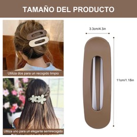 6 Piezas Pinzas para Cabello - Broches para Cabello de Mujer, Mate Antideslizante Multiestilo, Accesorios para Cabello Mujer para Todos Los Peinados (Neutros)