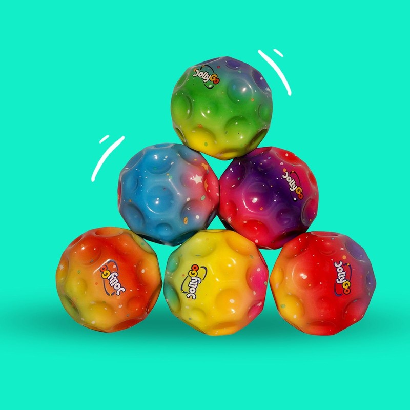 JollyGo Rainbow Moonball, Jumpball, 9.5 cm, Large Moon Ball, A