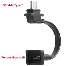 Uogw 2 Pack Extension Cable Compatible with Blink Outdoor 4(4th Gen),5inch Weatherproof Outdoor L-Shaped Flat Power Extension Cord,Female Mirco USB to Male Type C Extender Cord for Blink 4(4th Gen)