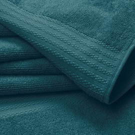 GLAMBURG Premium Cotton 4 Pack Bath Towel Set - 100% Pure Cotton - 4 Bath Towels 27x54 - Ideal for Everyday use - Ultra Soft & Highly Absorbent - Teal