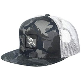 RVCA Men's Adjustable Snapback Mesh Trucker Hat, Grey, ONE Size