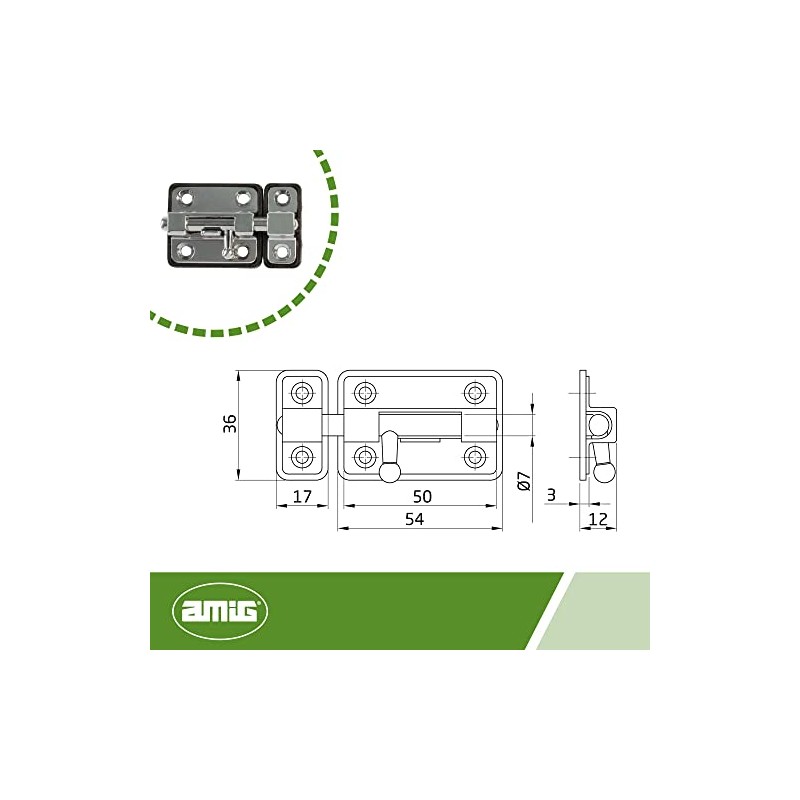 Amig - Overlap Pin for Doors Mod.383 | 54 x