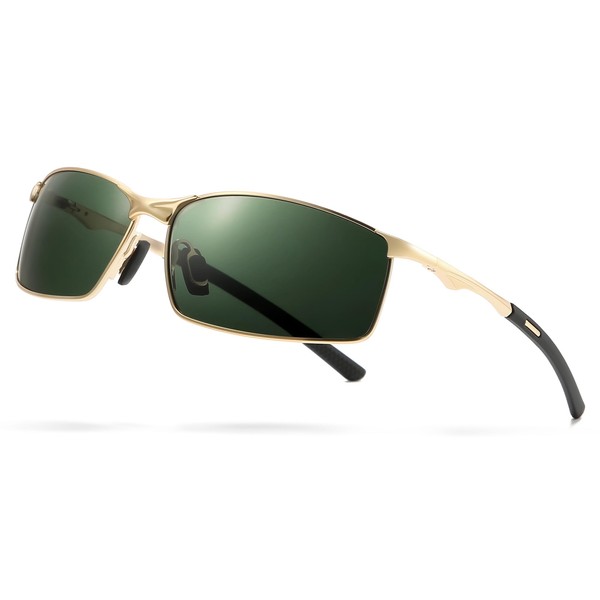 SUNGAIT Ultra Lightweight Polarized Sunglasses Men Rectangular Metal Frame with