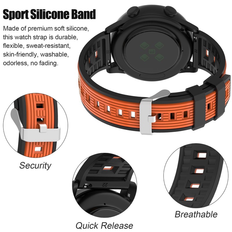 22mm Quick Release Silicone Watch Band for Garmin Vivoactive 4