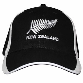 GIFTS 4 ALL Unisex New Zealand Adults Sports Baseball Cap for Rugby or Soccer Fans, New Zealand Rugby Baseball Cap, New Zealand Fern Sports Cap Black