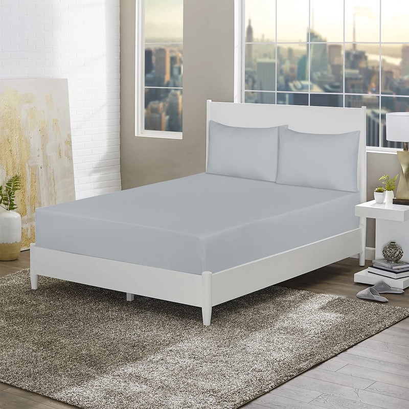 EV Dekor®MF123 Fitted Sheet Single, Grey - Deep Pocket Bedsheet