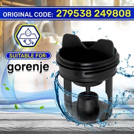 Washing Machine Pump Filter 79 x Ø 59 mm with the Original Code 279538 249808 for Gorenje - Warranty 10 Years - MONTERAL