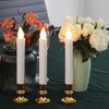 DRomance 9" White Flameless LED Flickering Window Taper Candles Battery