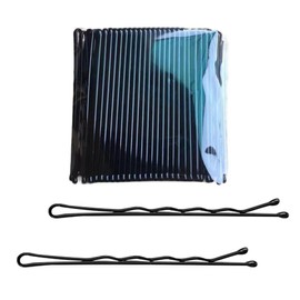 Black Hair Pins, Easy Hair Arrangement, Pin Set, Hair Bundles, Bangs, Hair Arrangement, Hair Clip, Coming-of-Age Ceremony, Graduation, Cute, Girls, Easy to Handle, 2.2 inches (5.5 cm) (Wave Type, 50