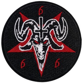 EMBRO BOF The Sigil of Baphomet Patch – 3 inches, Goth Pagan Symbols Pentagram Patch – Embroidered Mysticism Satanic Patches for Jackets