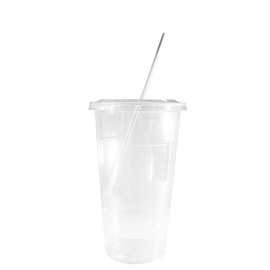 EcoQuality Clear Plastic Disposable Cups with Lids and Straws 400 count - 12 oz (ounces) Clear PET Cup for Smoothies, Protein Shakes, Bubble Tea, Iced Coffee, Boba, Fresh Juice, Meal Prep, Party Cup