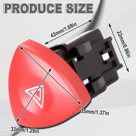 ZAMDOE 8200442724 Hazard Warning Light Switch Button Triangle for Renault Espace MK4 Laguna MK2 MK3 Trafic EL FL JL Vel for Vauxhall Vivaro E7 F7 J7 for Nissan Primastar Interstar Hatchback Bus Parts
