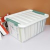 Vcansay 20 Quart Plastic Clear Storage Latch Box, Lidded Storage