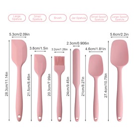 HUANR 6 Stück Silikon Spatel, Hitzebeständig Silikon-Spatel Küche, Bestehend aus 5 Verschiedenen Teigschaber Silikon Klein und Einem Silikonpinsel, für Pizza, Pfannkuchen und Teig