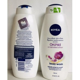 NIVEA 2 Bottles Nivea~ Orchid & Cashmere Extract Body Wash 25.36 fl oz Each
