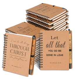 INSADA 10 Sets of Christian Gifts Spiral Notebooks Bulk Journals with Christian Pens Prayer Journal Christian Journal for Teachers Students Friends Colleagues and Family Gifts