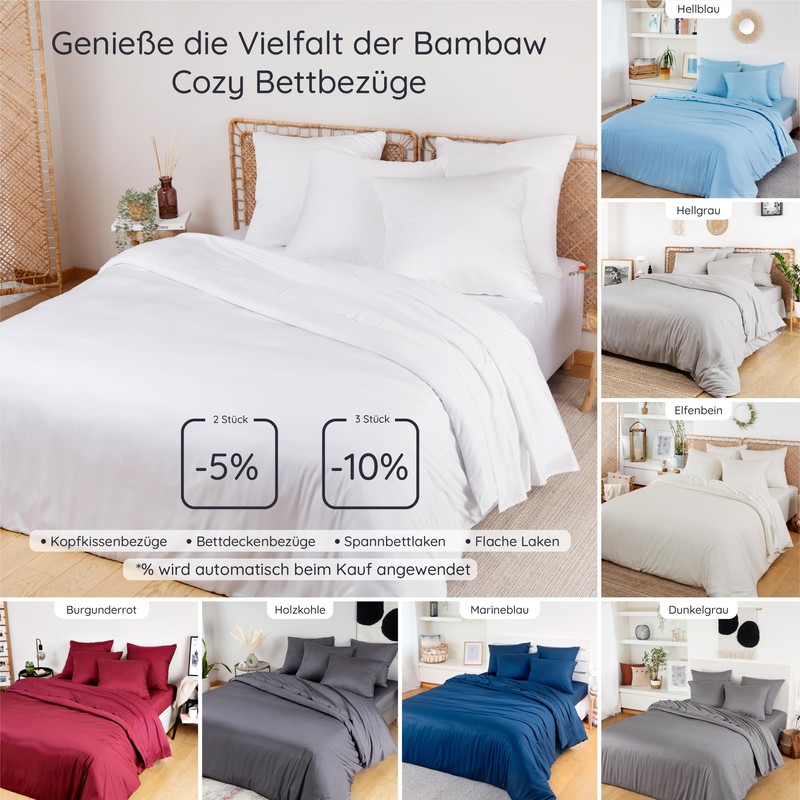 Bambaw - Fitted Sheet 90 x 200 cm White -