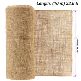 JOIKIT 30 cm x 10 m Natural Hessian Roll, Hessian Fabric Roll, Woven Natural Jute Fabric Burlap Table Runner Upholstery Cloth Supplies for Arts and Crafts, Decorative Collages, Models Building
