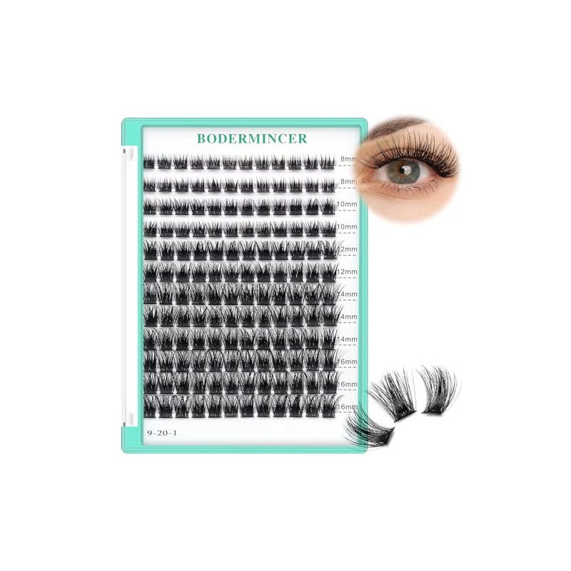 Bodermincer 120 Racimos/Caja De Racimos Anchos Con Efecto 3D, Pestañas