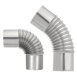 PATIKIL 90 Degree Stove Pipe and 45 Degree Chimney Flue Extension, 2.36 Inch Stainless Steel Elbow Pipe for Camping Tent Wood Stove Accessories Vent Exhaust